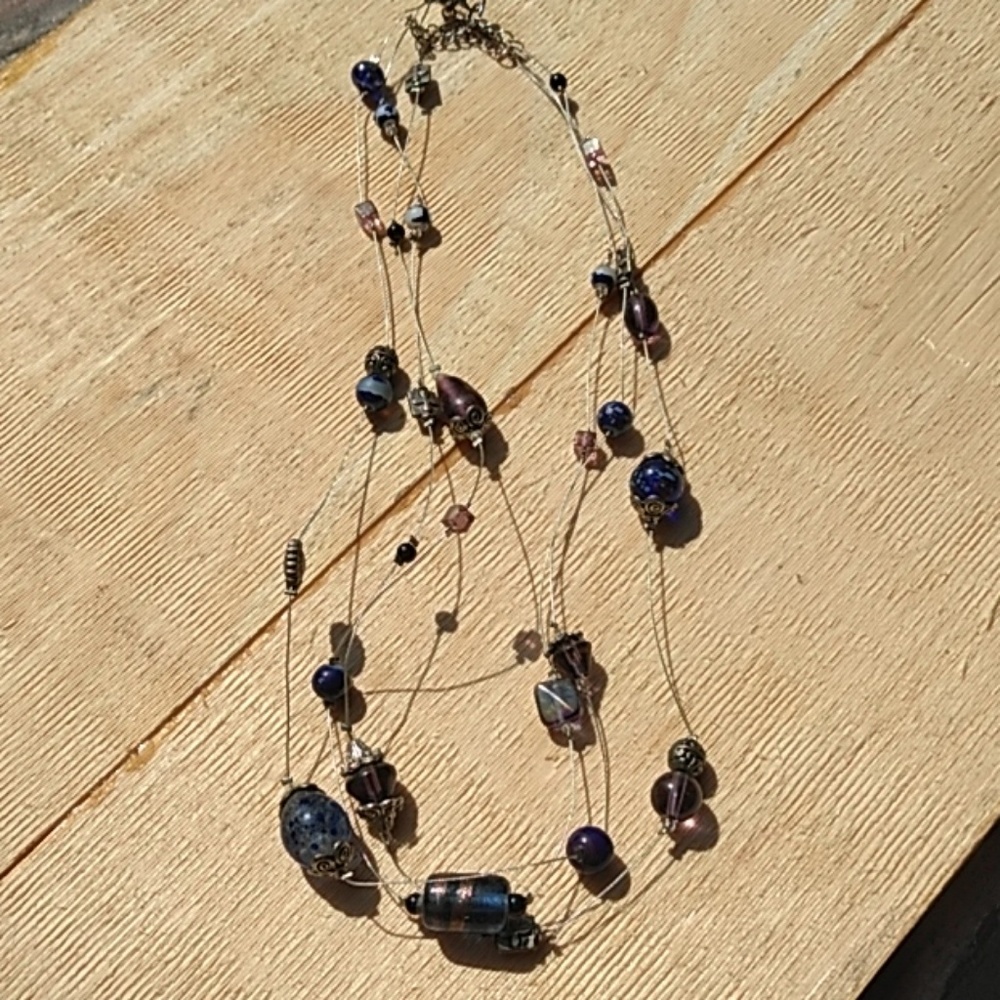 Blue Glass bead necklace